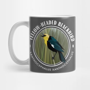 Yellow-Headed Black Bird Round Mug